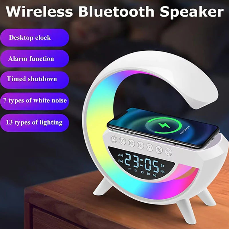 3-in-1 Multi-Function LED Night Lamp With Wireless Charging Bluetooth Speaker